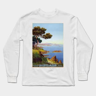 La Côte d'Azur France Vintage Poster 1920 Long Sleeve T-Shirt